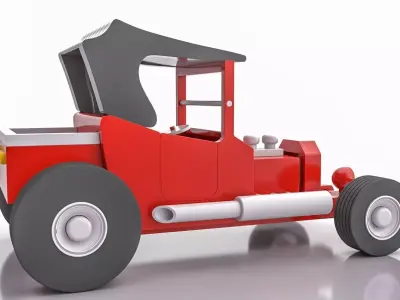 Hot Rods Wood Toy 3D model