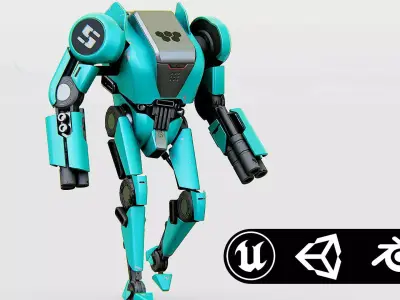 BATTLE DROID DF100 Rigged for Unreal Engine - Unity - MIXAMO 3D model