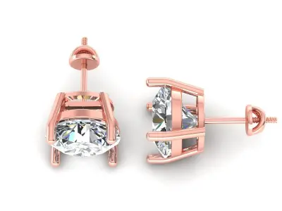 Women Diamond Earrings 3D print model 11