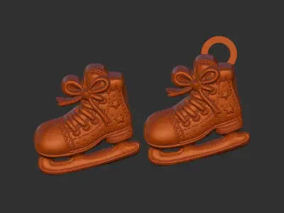 Skate shoe christmas cookie decor  3D print model