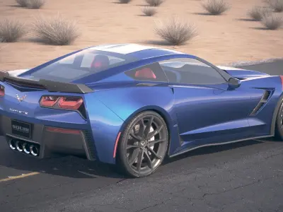 Chevrolet Corvette Grand Sport 2017 desert studio  3D model
