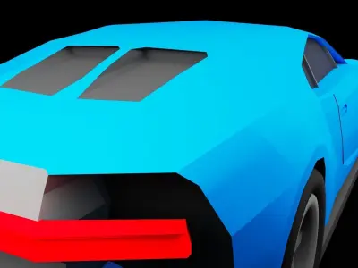 Low Poly Bugatti Chiron Sports Car Low-poly 3D model