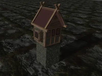 The house on the stone Low-poly 3D model