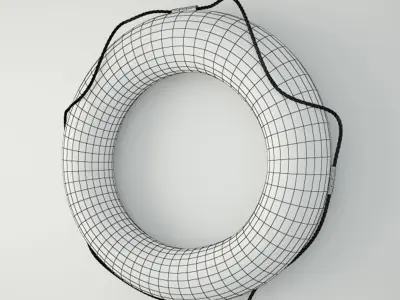 1950s Yellow Life Preserver 3D model