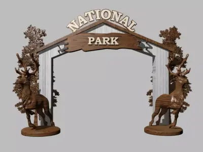 entrance to the park Free 3D model
