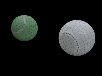 Pack de pelotas Low-poly 3D model