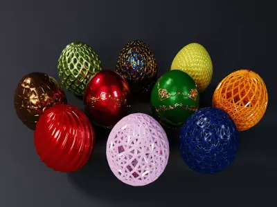 EGG COLLECTION - SET OF 10 EGGS HUNT 3D print model