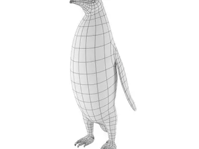 Penguin base mesh Low-poly 3D model