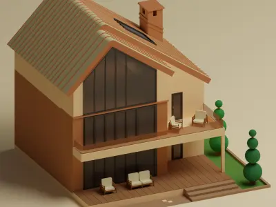 Lopwpoly House 18 Low-poly 3D model