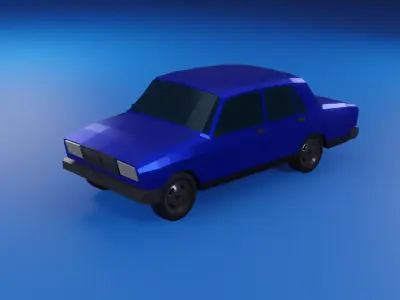 low-poly car VAZ2107 3D model