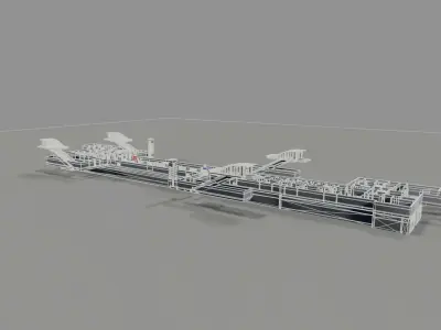 Subway Station Low-poly 3D model