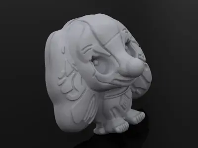 Cocker dog lady pendant 3D print model
