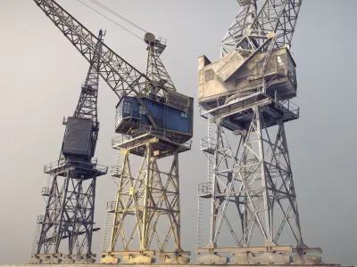 Crane STOTHERT-PITT with three liveries Low-poly 3D model