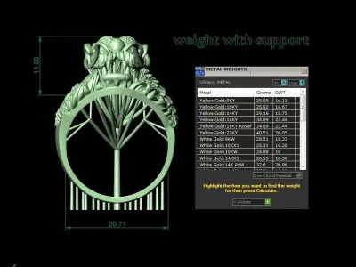 Luxury Dragon Head Men Ring with Gemstone Eyes  425 3D print model