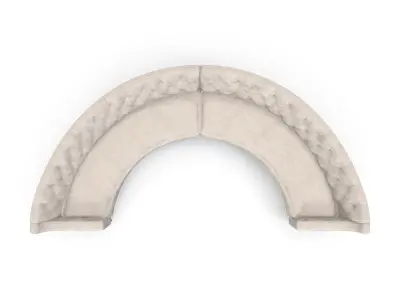 Jasmine Curved Tufted Sectional Cream Free 3D model