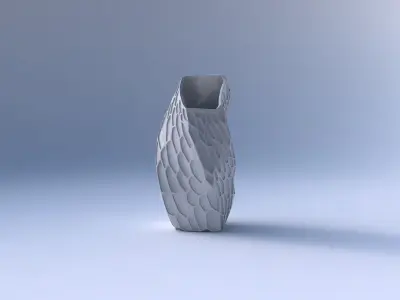 Vase twisted bent quadratic with organic dents 3D print model