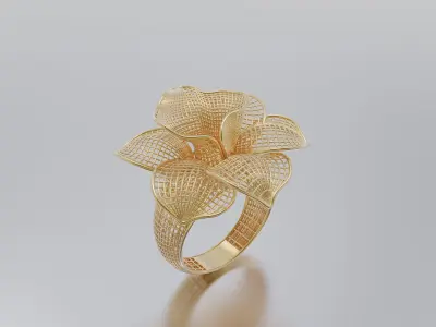 woman ring 3D print model 15