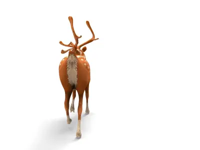 Cartoon elk reindeer Model Toon Low-poly 3D model