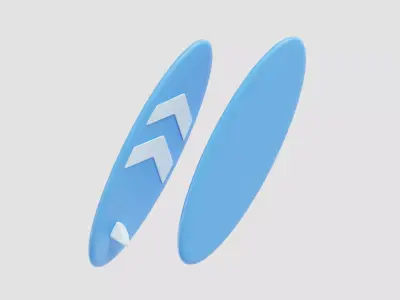 Surfboard Low-poly 3D model