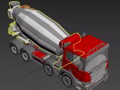 Concrete Mixer Truck 3D Model-31 3D model