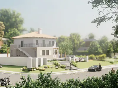 Suburuban cottage villa house 3D model