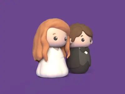 Wedding Cake Topper 3D print model