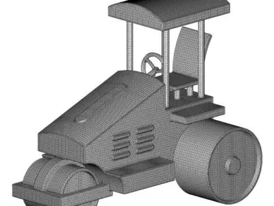 Classic Road Roller Machine 3D print model