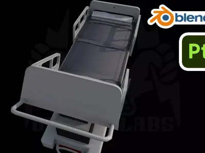Hospital Bed PBR Low Poly Game Ready Low-poly 3D model