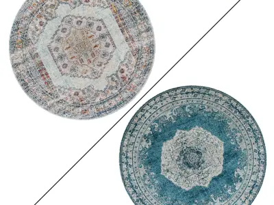 Round Rug Set 86 3D model