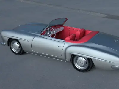 Fully modeled w interior Mercedes 190SL 3D model