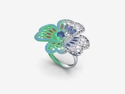 Floral Symphony Ring P-01-370 3D print model