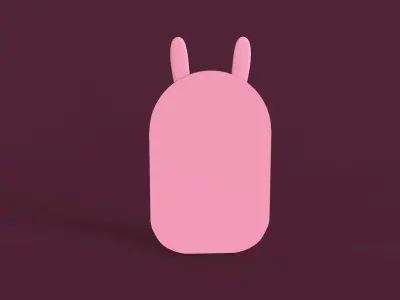 Cartoon Bunny Frame Low-poly 3D model