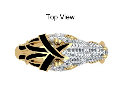 Horse Gents Gold Ring 3D print model