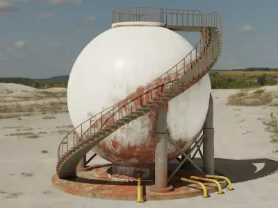 Sphere tank Low-poly 3D model