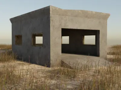 Garage asset Low-poly 3D model