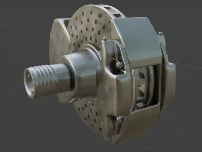 Vintage Race Car Brake With Optional Cooling Duct 3D model