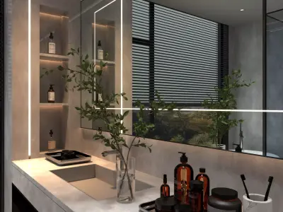 Bathroom 010 Low-poly 3D model