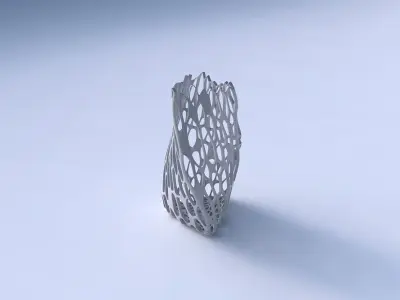 Vase twist triangle with cracked organic lattice  3D print model