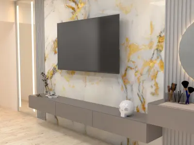 TV stand with Sketch up and  vray render 3D model