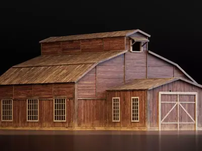 Realistic Medieval Workshop Low-poly 3D model