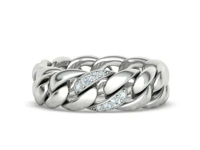 CUBAN LINK RING Chain Ring 9US Size 3dmodel 3D print model 3D print model