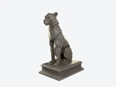 Big Cat Sculpture Low-poly 3D model