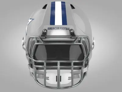 White Football Helmet Low-poly 3D model