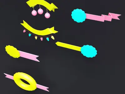 Decoration items 3d model  Low-poly 3D model