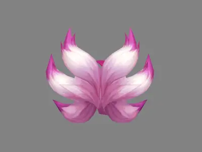 Cartoon pink fox tail  Low-poly 3D model