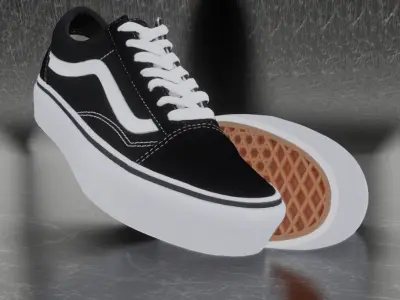 VANS 3D SHOES - BLACK Low-poly 3D model
