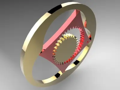 4 chamber Wankel mechanism 3D model