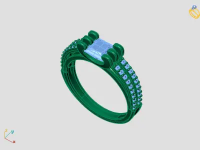 Women Ring 3DM Womens Ring 3d models 3D print model 3D print model 59