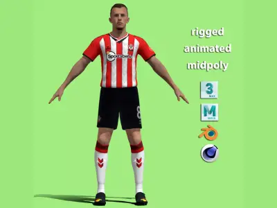T-P Rigged James Ward- Prowse Southampton 3D model