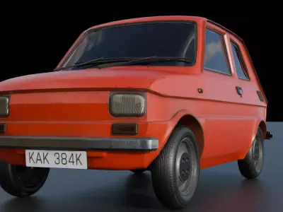 Fiat 126 Low-poly 3D model